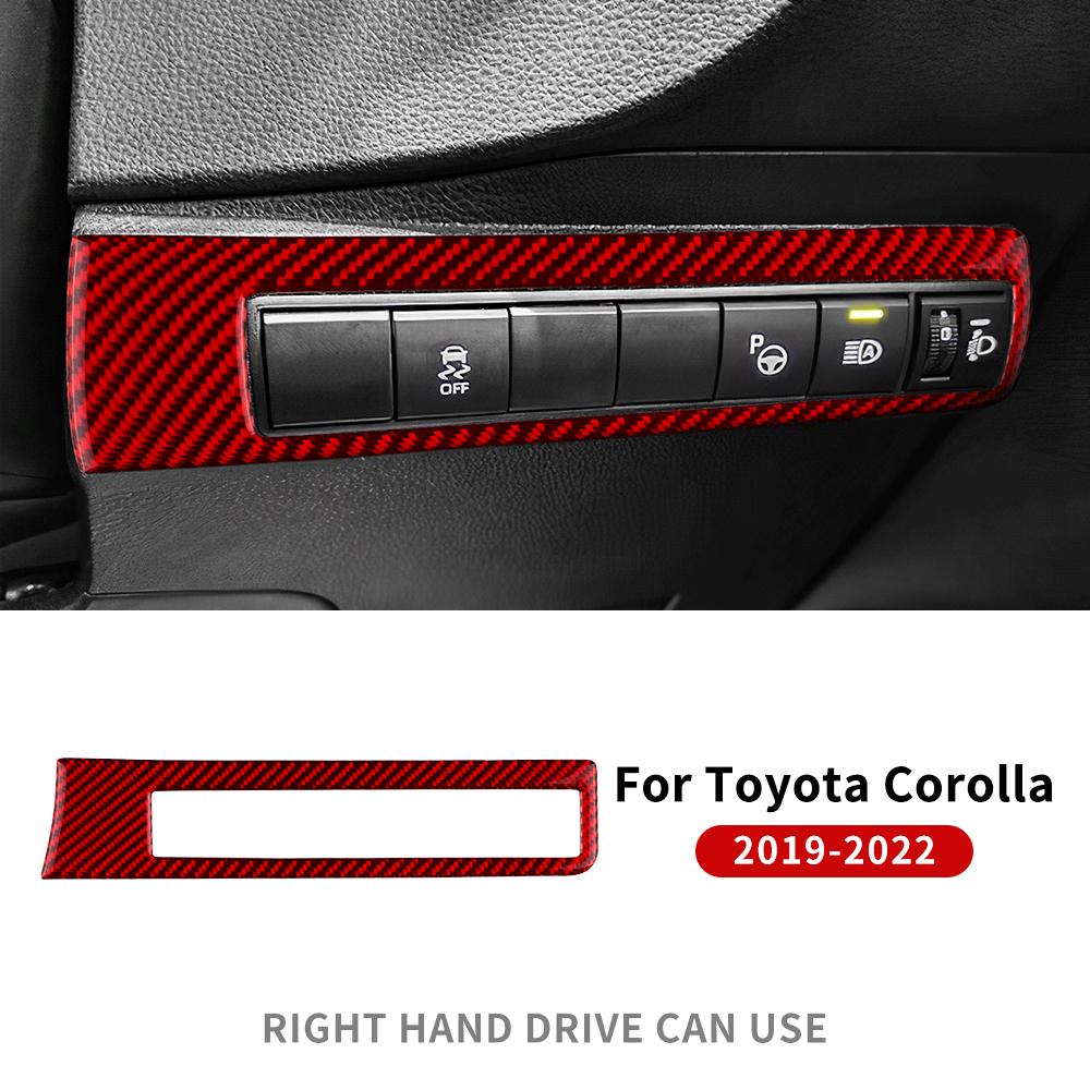 Настоящая мягкая карбоновая наклейка для Toyota Corolla 2019 2020 2025 2025 2025 2025 Переключатель фар RHD LHD Аксессуары для интерьера