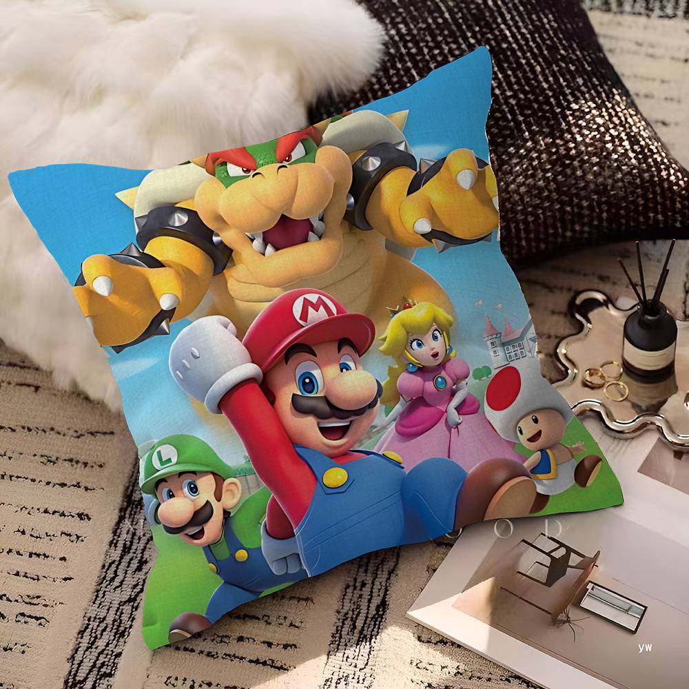 Cartoon Super M-Marios Cute Pillow Cushion Cover Pillowcase Living Room Sofa Home Decor Customized