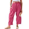 Women's Fashion Casual Solid Color Print High Waist Pants & Capris