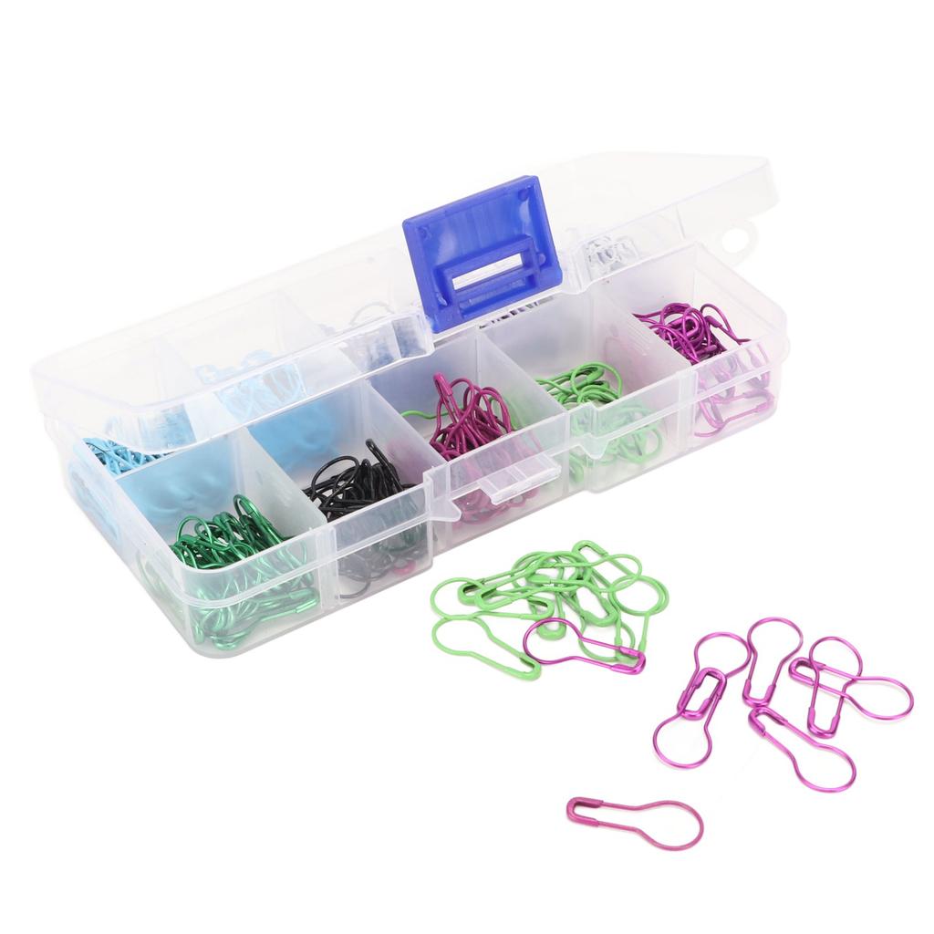 300pcs Safety Bulb Pins Rust Prevention Colored Iron Stitch Markers Crochet Markers with Plastic