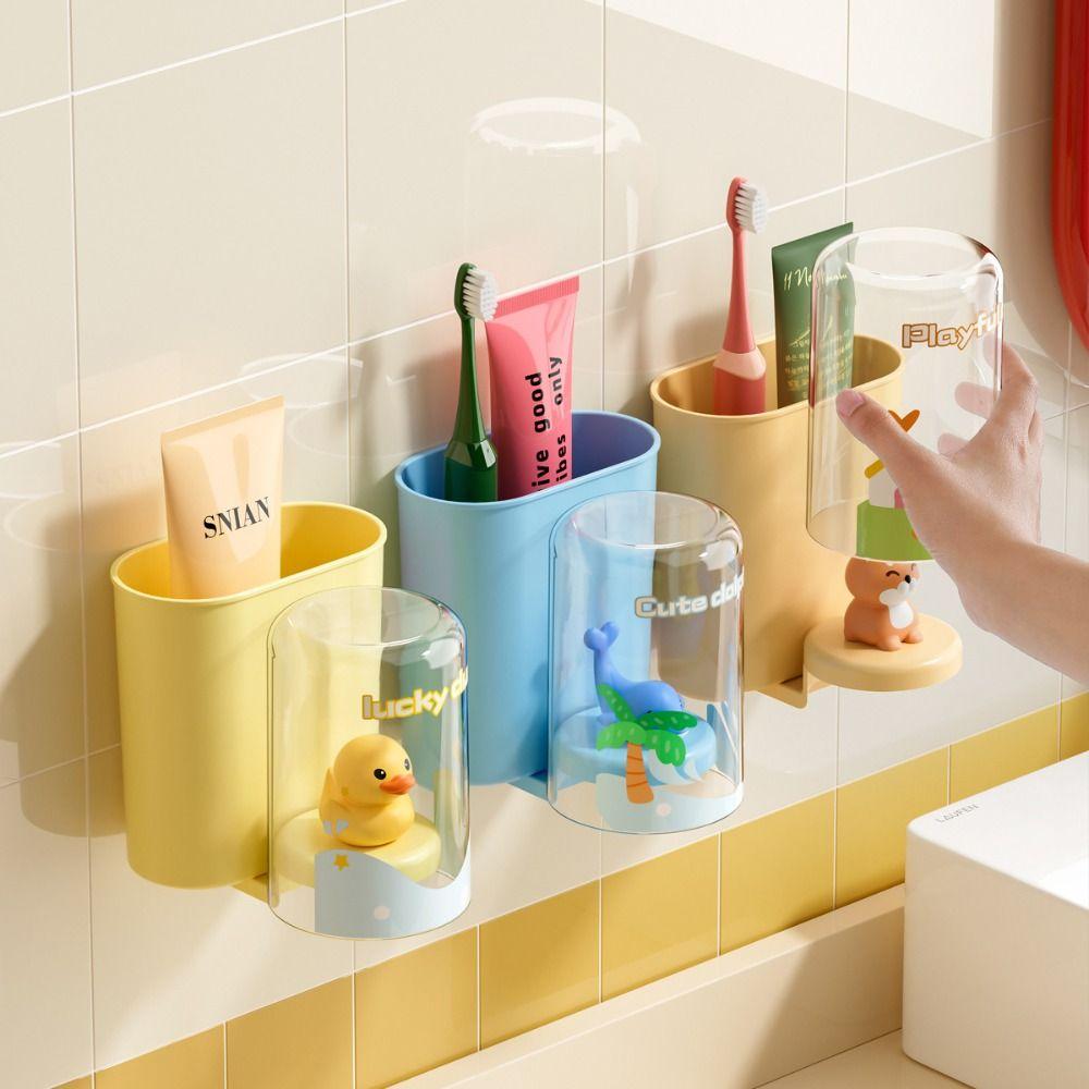 Со Стаканом для полоскания рта, Стаканом для зубной щетки, Настенным детским держателем для зубных щеток, Подставкой для зубной пасты, Для ванной комнаты
