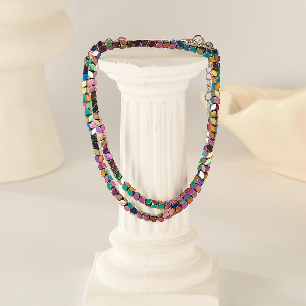 Ожерелье Красочные Гематитовые Бусины Простой Стильный Регулируемый Подарок для Женщин [Deelfel] Женский