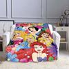 Exquisite princess cartoon flannel blankets can be customized, suitable for beds, bedrooms, sofas, picnics, outdoor leisure nap