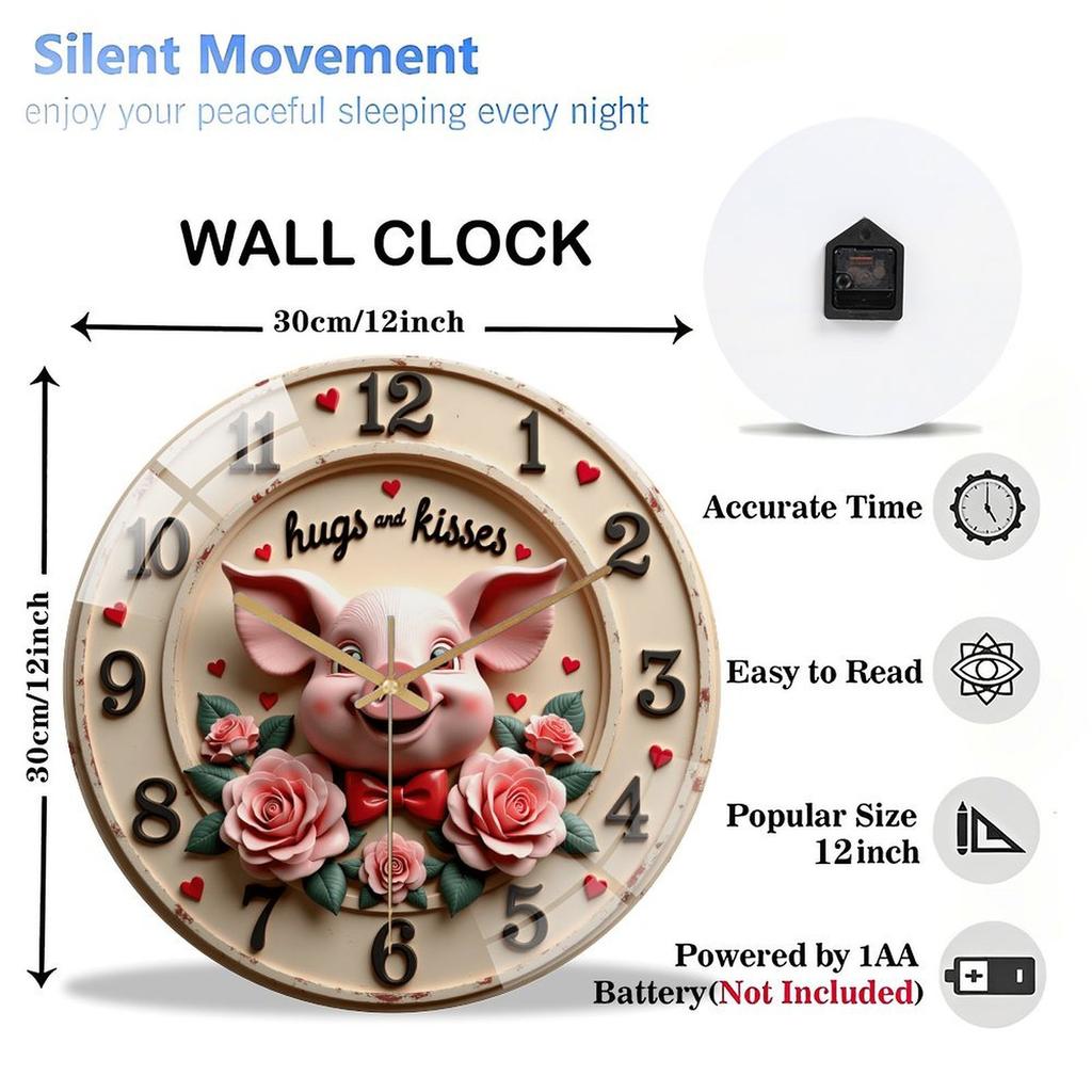 30cm Diameter Glass Wall Clock Engineered for Consistent Performance Over Years
