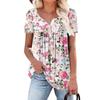 GMXIA Women's Fashion Short Sleeve Button-down Collar Casual Blouses & Shirts