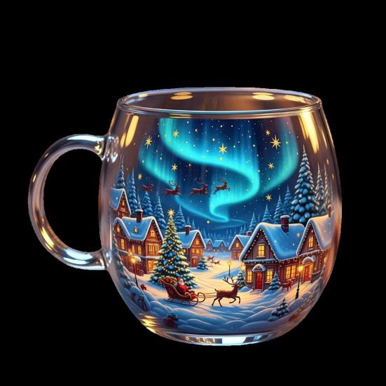 Halloween Mug Funny Tea Coffee Cup 400ml Hand-Painted Spooky Glass Cup for Hot Cold Drinks Christmas Party Gift Stocking Stuffer