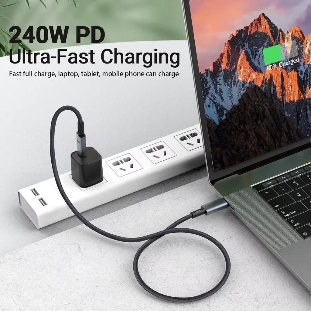 Кабель USB4 Type-C на USB-C 240 Вт Pd 8K 60 Гц 40 Гбит/с Кабель Type-C для Macbook Pro Thunderbolt3 4ipad Samsung Google Pixel Xiaomi Huawei