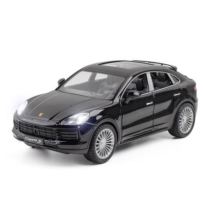 1/24 Porsche Cayenne S SUV Модель автомобиля из литого металла Моделирование Звук Свет Игрушки Коллекционные предметы Подарки на день рождения для детей