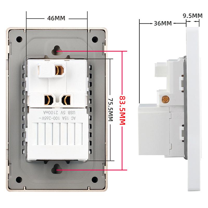 Новое 5 В 2,1 А USB Type-c Зарядное устройство Стандарт Таиланда 118 мм Бытовая Панель Тайский Универсальный Настенный Выключатель Серия Розеток