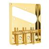 Electric Guitar Bridge Vintage Style 3 Steel Saddle Pass Through for Telecaster 54mm Gold