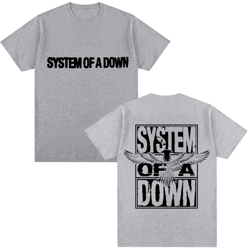 Rock Band System of A Down Футболки Унисекс Винтажные Альтернативный Метал Музыка Готика Классическая Футболка чистый Хлопок Модная Футболка