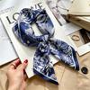 New retro plaid imitation silk small silk scarf women's high-end professional scarf shirt decorative headband tied bag silk scarf