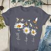 Faith Hope Love Daisy Print T Shirt Women Short Sleeve O Neck T Shirt Summer Women T Shirt Tops Camisetas Mujer