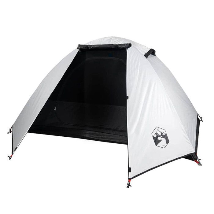 VidaXL Tente de Camping 2 Personnes, Tente d'Ombrage avec Sac, Auvent Portable avec Parois Latérales pour Randonnée, Blanc 94326