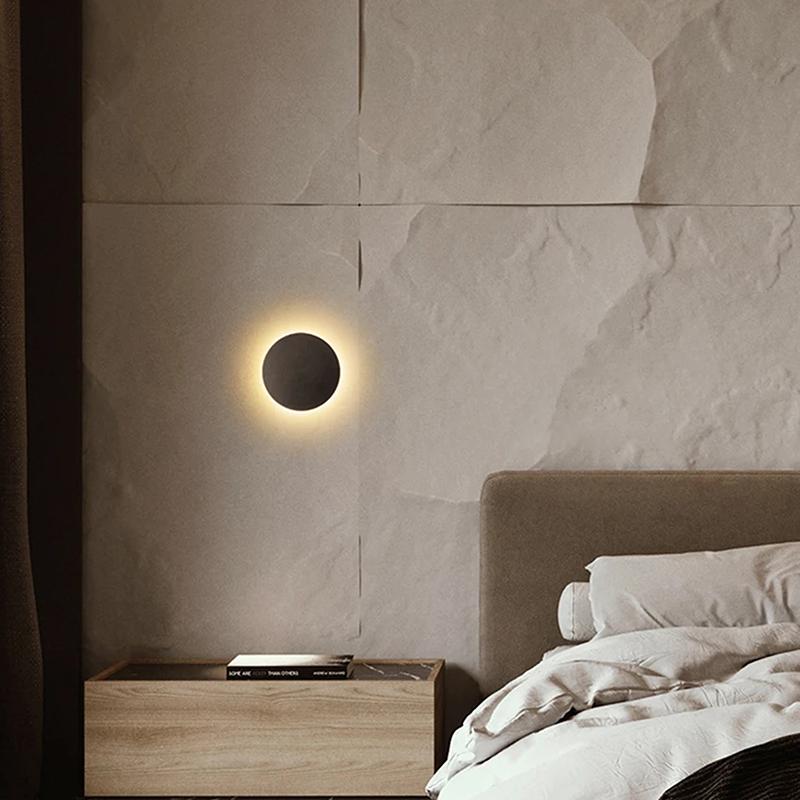 Современные круглые настенные светильники светодиодные вверх и вниз настенные лампы дом ТВ стена спальня прикроватная гостиная настенный светильник