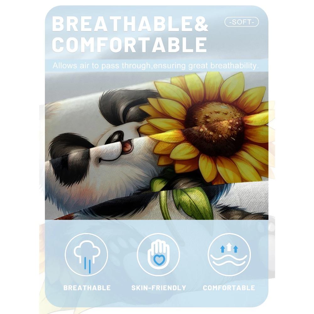 1 Мультяшное Милое Животное Панда С Цифровой Печатью Матовое Натяжное Простыня, Наволочка С Принтом Для Спальни, Постельное Белье(Нет наволочки)