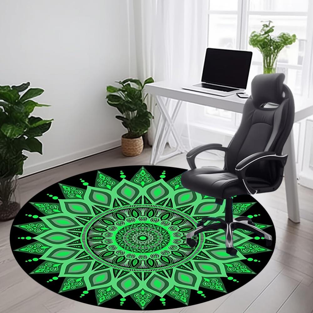 1 шт. Круглый офисный коврик с узором «Мандала», Нескользящий, Мягкий и прочный офисный коврик для декора интерьера, Идеально подходит для офиса