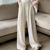 Summer Thin Polka Dot Wide Leg Pants for Women Loose Slim Drape Floor Straight Casual Pants Home Lazy Style