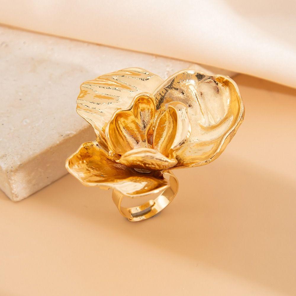 Трехмерное открытое кольцо с нерегулярным орнаментом на руке, уникальное женское цветочное кольцо