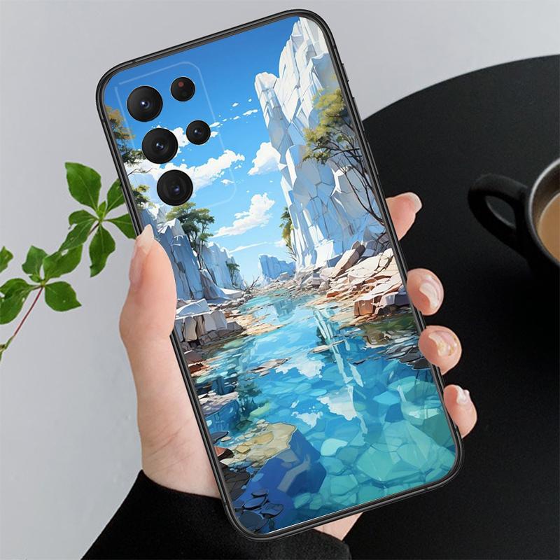 Чехол для телефона с рисунком аниме «Пейзаж» для Samsung A52S A21S A33 A23 A13 A14 A32 A52 A53 A54 A51 A71 M51