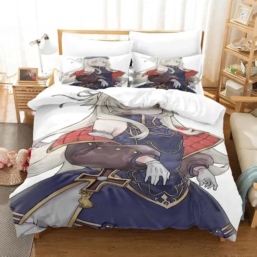 Azur Lane Художественное постельное белье Односпальное Двуспальное Полный Queen King Размер Постельное белье Взрослый Детская спальня Комплекты с пододеяльником 3D Печать Комплект постельного белья