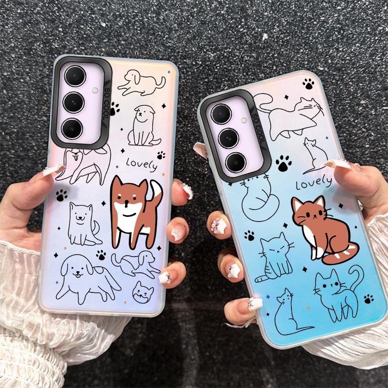 Чехол для телефона Samsung S24 Ultra S23 Plus S22 S21 S20 FE A55 A54 A53 A35 A34 A32 A25 A24 A15 A14 A13 5G противоударный бампер градиентный чехол Aurora