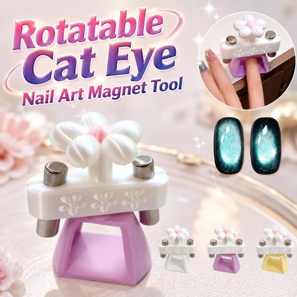 Flower Shaped Cat Eye Nail Magnet Portable Rotatable Nail Magnet Nail Art Magnet Tool DIY