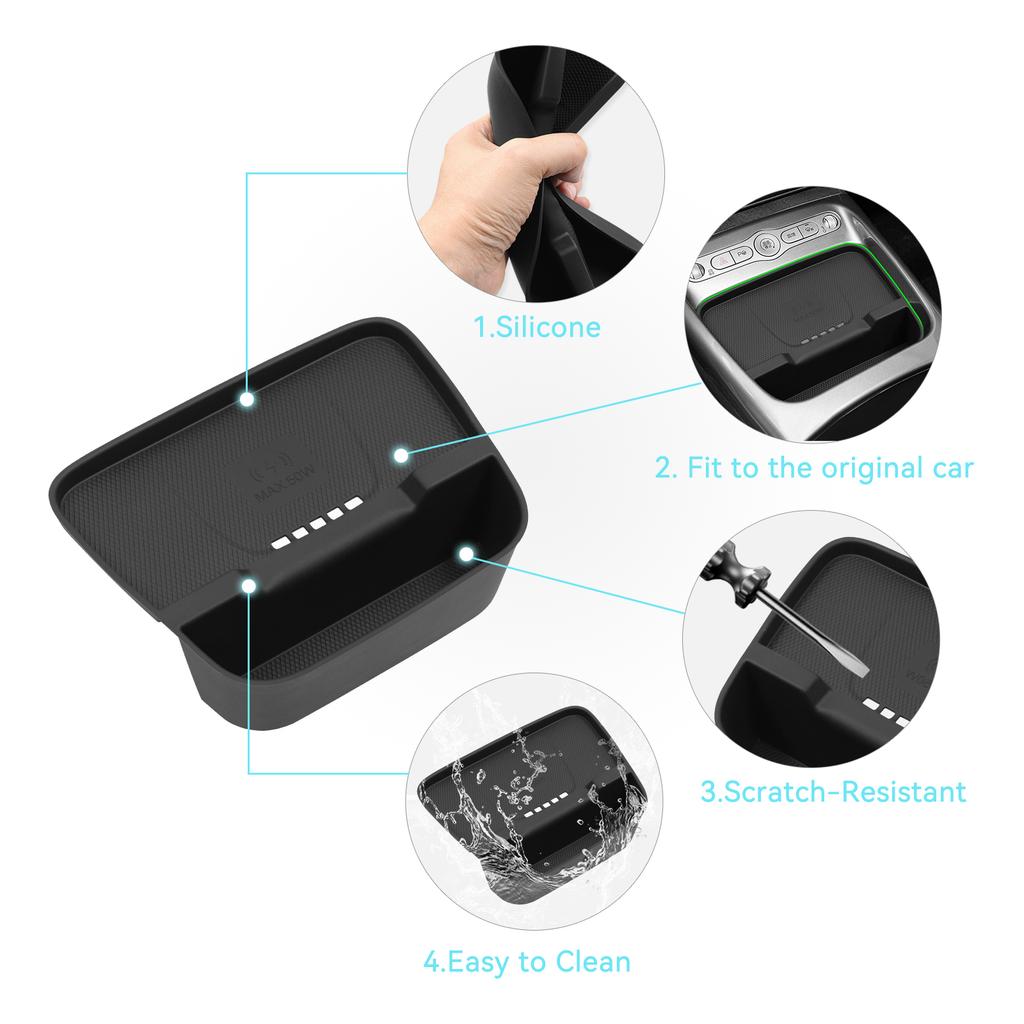 Smabee for BYD Dolphin 2025 Smart Driving Edition Car Mobile Wireless Charging Anti-Slip Mats Interior Accessiories qa2