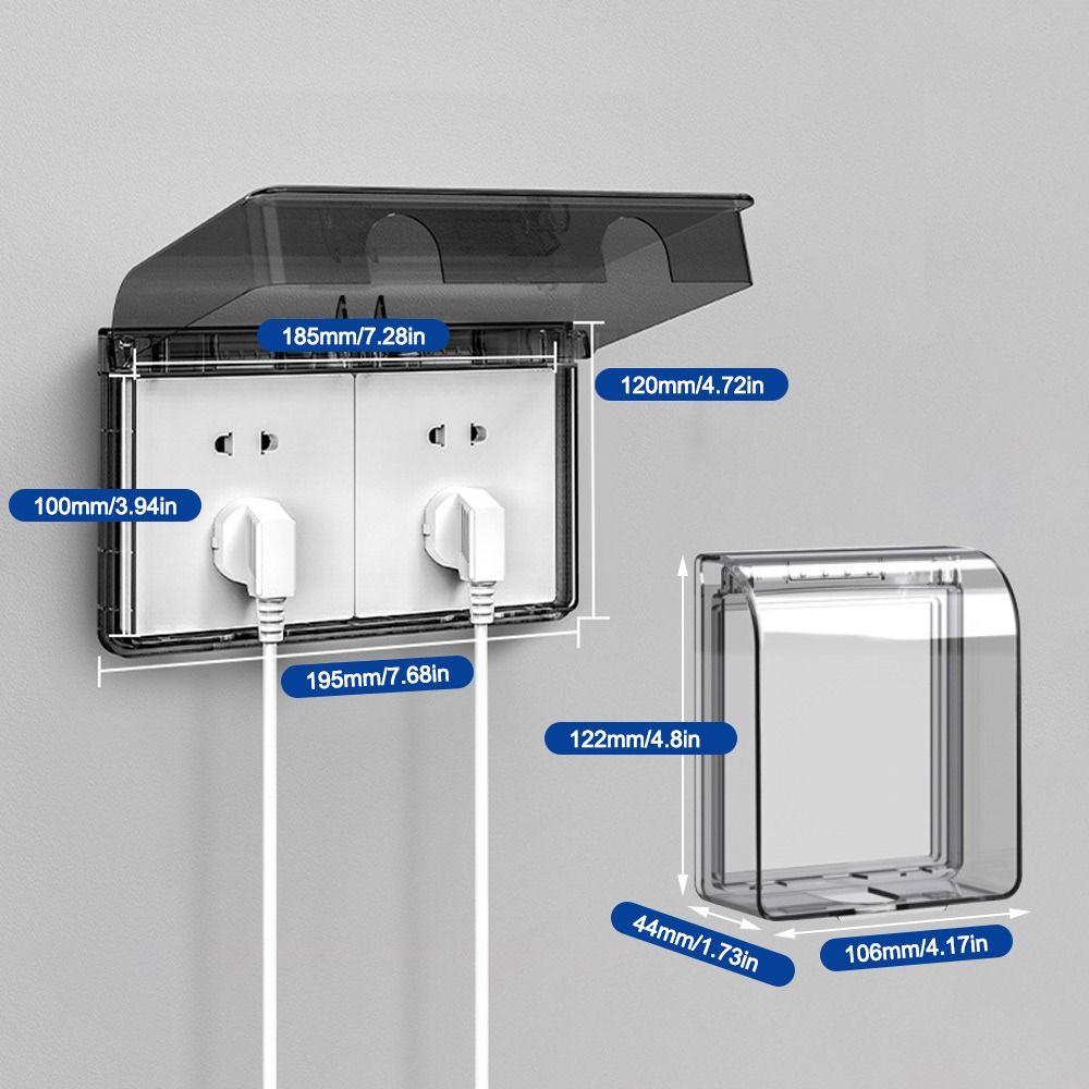 Self-Adhesive Electric Plug Cover Waterproof Plug Box Durable Switch Protective Cover  for Home