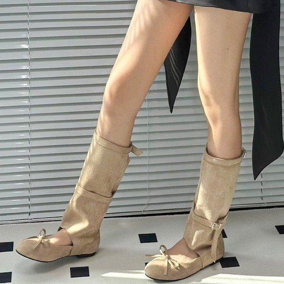 Модные дизайнерские женские повседневные ботинки с обхватом щиколотки, модные туфли Мэри Джейн с бантом для женщин 2024 года, новые модные летние высокие сапоги на платформе