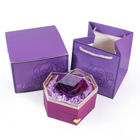 Консервированная шкатулка для колец с розами, шкатулка для украшений в форме сердца, консервированная шкатулка для ожерелий с цветами и скрытым ящиком, подарок на ее день рождения, годовщину, предложение