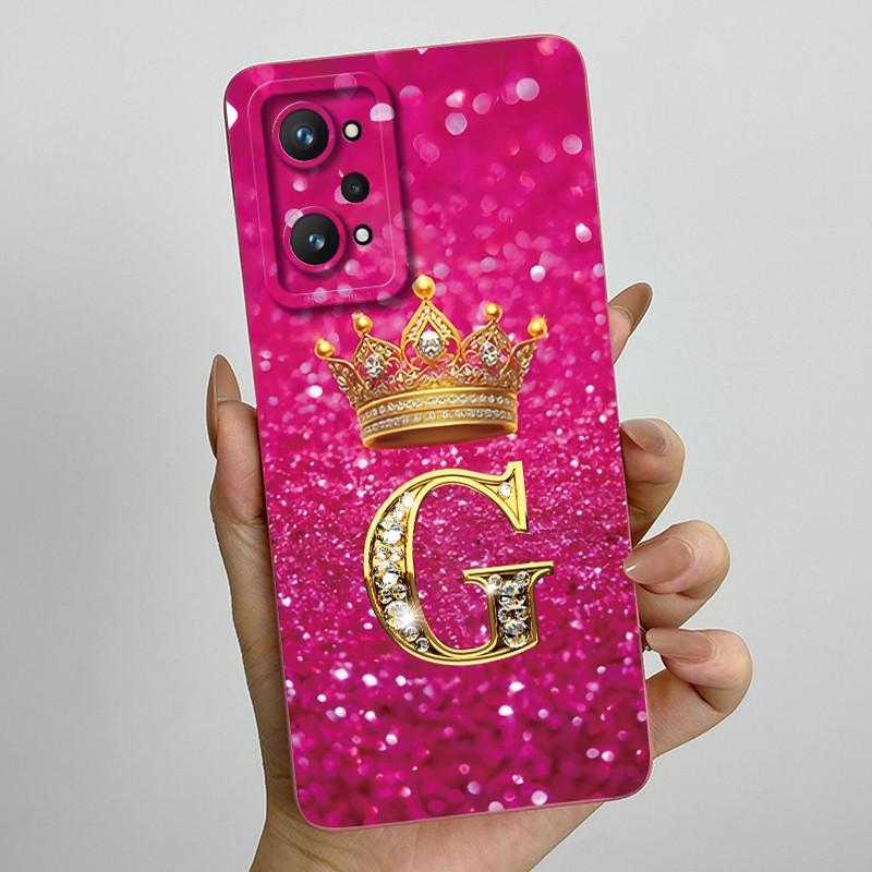 Для Realme GT Neo 2 Neo 3T Q5 Pro GT2 5G Модный Чехол для Телефона с Первоначальной Буквой для Пары Мягкий Силикон ТПУ Защитный Чехол для Линзы