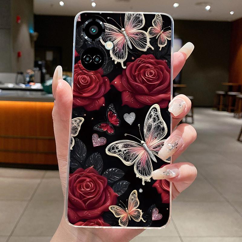 Прозрачный чехол для телефона Tecno Camon 19 Pro 4G 5G Camon19 Красивый цветок Мягкий силиконовый бампер для Tecno Camon 19 Чехол Fundas