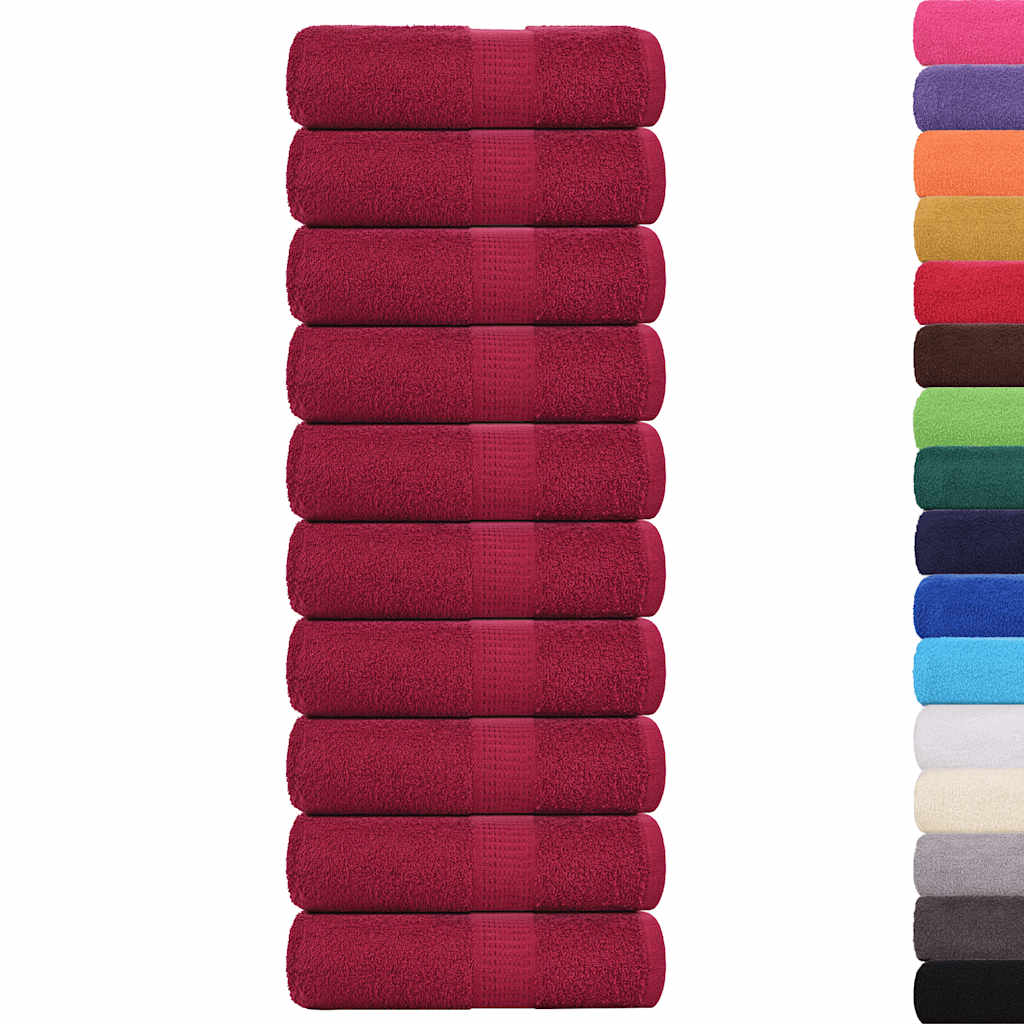 FROGN Washcloths 10 pcs. Bordeaux 30 x 30 cm 360 g m²