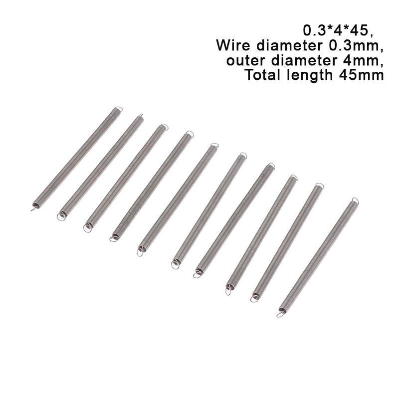 10 шт./лот, пружина растяжения 0,3 мм, удлинительная пружина из нержавеющей стали 304, наружный диаметр 3 мм-4 мм