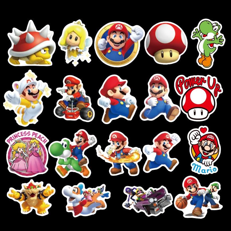 Mario 100pcs Super Bros Princess Kawaii Notes Stickers Laptop Bikes Waterproof