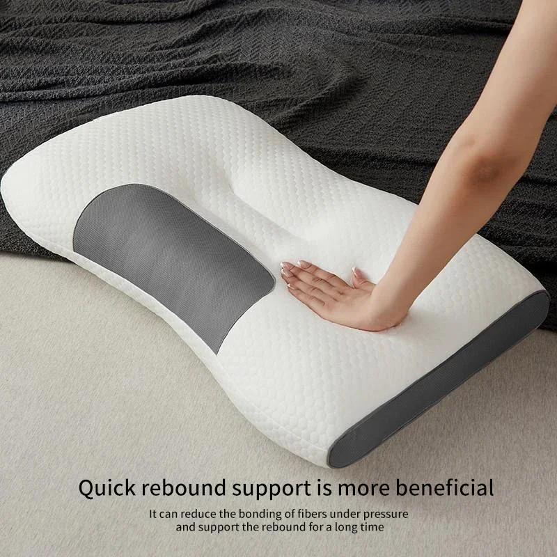 Neck Pillow Help Sleep and Protect The Neck Cervical Orthopedic Household Soybean Fiber SPA Massage Pillow for Sleeping