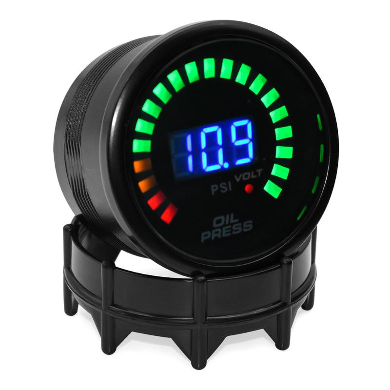 52mm Digital Oil Press Water Temp Boost BAR PSI Air Fuel Ratio Gauge RPM Oil Temp Vacuum Volt Exhaust Temp Gauge For 12V Car