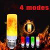 Mini 4 Modes LED Flame Effect Fire Light Bulb Home Decoration E27 Type Lamp
