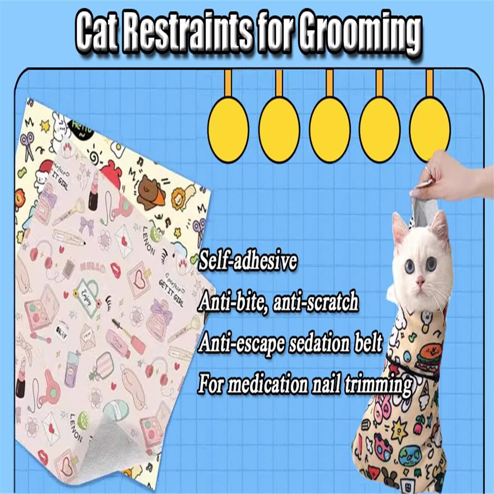 New Cat Wrap For Grooming,Cat Restraints For Grooming,Very Soft Cat Blanket To Wrap Cat Restraint For Nail Clipping (L (Within 22lbs))