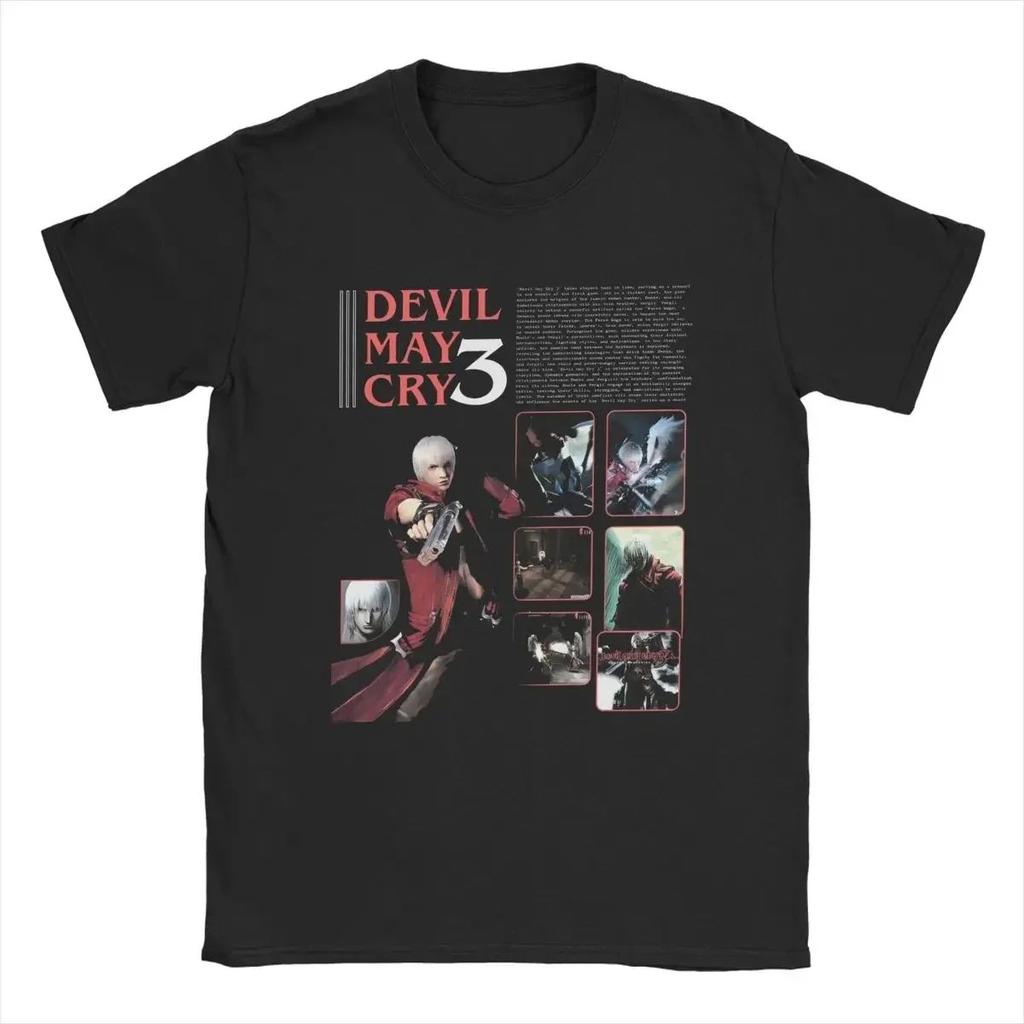 Dante Devils 3 T-Shirts Men Women Action Game DMC May Cry Hipster Tee Round Collar Short Sleeve T Shirts Big Size Merchandise