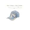 Pearl Rhinestone Embellished Baseball Cap Women Flat Top Wide Brim Cotton-Linen Blend Hat In Grey Light Blue Navy