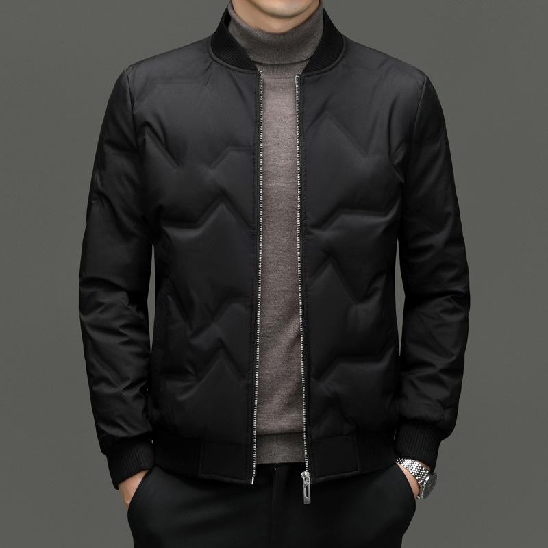 Куртка-пуховик с бейсбольным воротником, мужская зимняя куртка, повседневная, легкая, для пап среднего возраста, хлопковая одежда, утолщенная, деловая мужская одежда