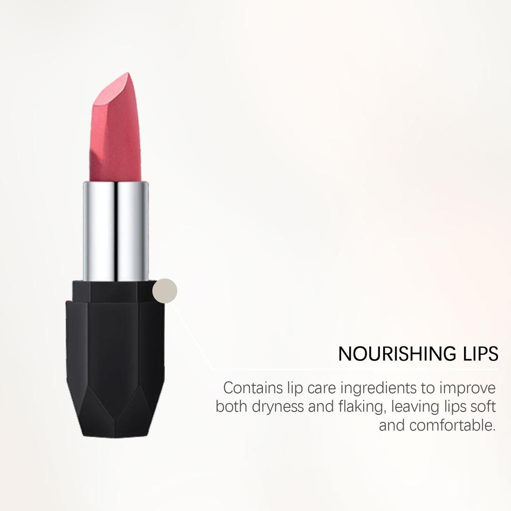 Zephoco crystal diamond pearlescent lipstick beeswax oil formula silky matte velvet texture daily all-match lip makeup cream 1pcs
