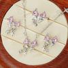 Women's Sparkly Bow Necklace Rhinestone Bow Knot Pendant Necklace