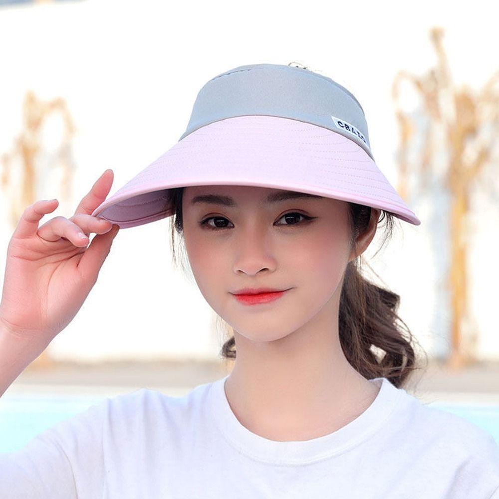 Summer For Women Wide Brim UV Protection Sunscreen Korean Style Hat Empty Top Hat Women Cap Sun Hat