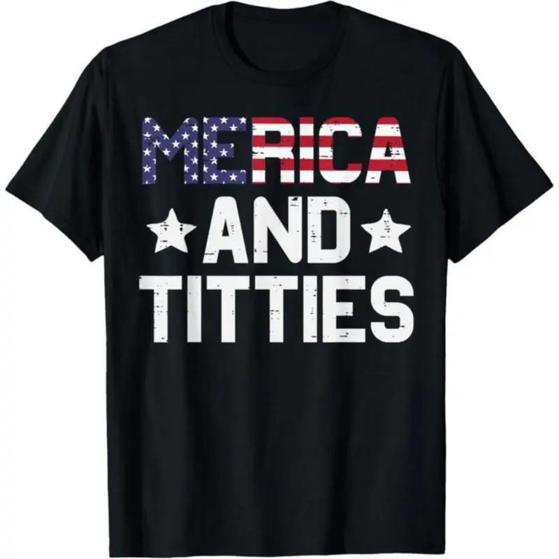 Men's 100% Cotton Unisex 4th of July Merica Funny Patriotic Adult Humor Tshirt
