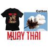 Ancient Muay Thai Thunder T-Shirt Kick Boxing 3D Print Vintage Quick Dry Men Women Unisex Short Sleeve Round Neck MMA Mix Martial Art Cotton