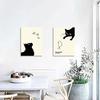 Picasso Cat and Chick Paintings, Set of 2, Art Panel, Cat Catching a Bird, Art Panel, Art Frame, Modern Poster, Decorative Painting, Canvas, Decorativ