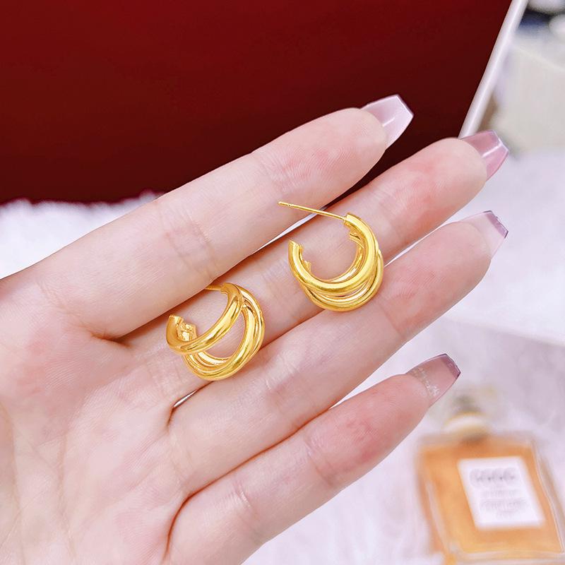 Elegant Retro C-Shaped Earrings: Versatile and Stylish, Simple Luxury for Women